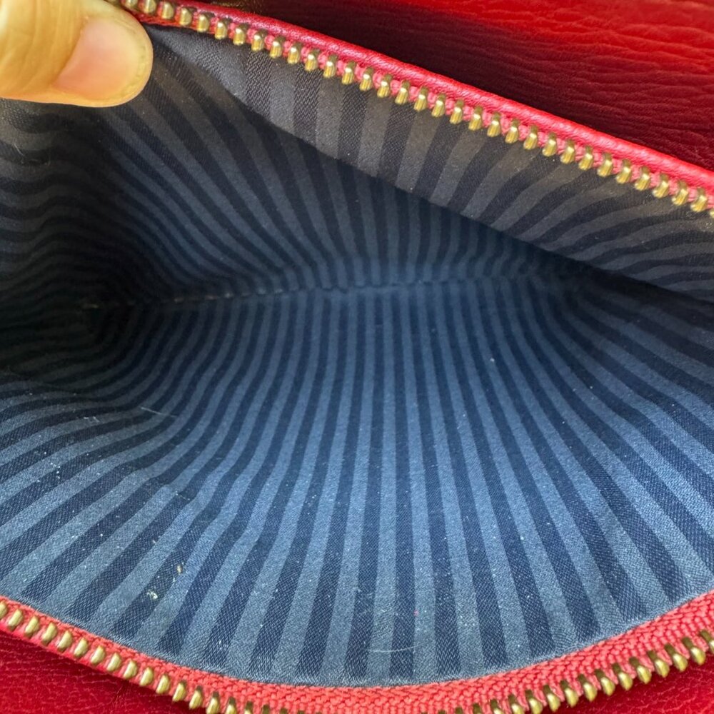 Auth Vintage Tomato Red Costa Rica Coach 4924 Sonoma Pocket Zip Leather Bag - Picture 9 of 15